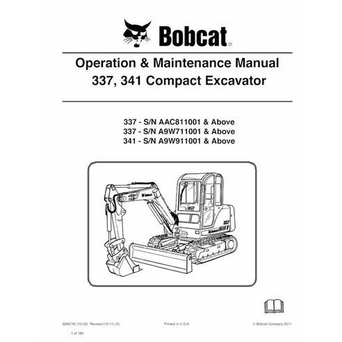 Bobcat 337, 441 excavadora compacta pdf manual de operación y mantenimiento - Gato montés manuales - BOBCAT-6986745-OM-EN