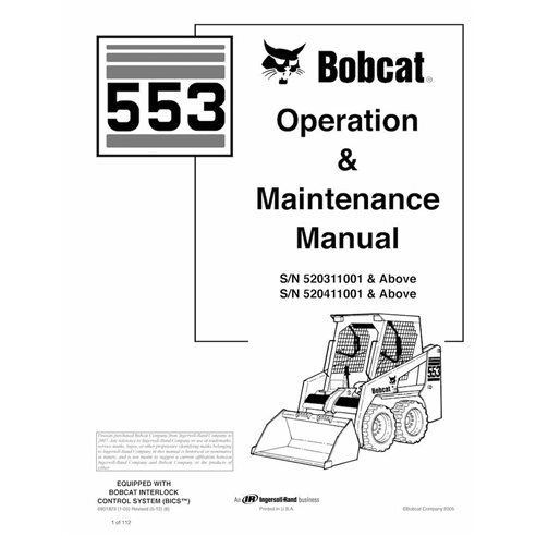 Bobcat 553 skid loader pdf operation and maintenance manual  - BobCat manuals - BOBCAT-6901823-OM-EN