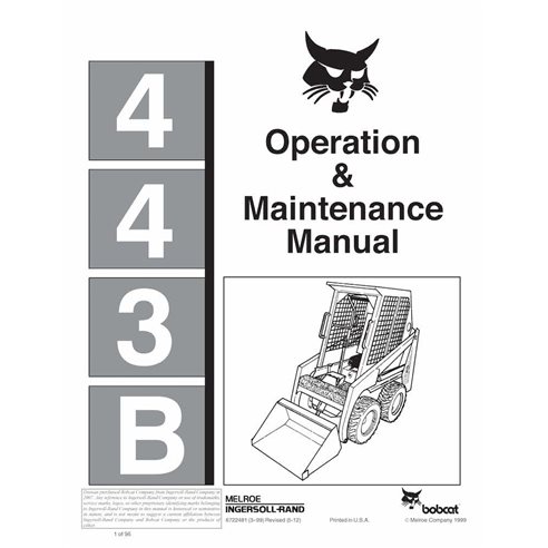 Bobcat 443B skid loader pdf manuel d'utilisation et d'entretien. - Lynx manuels - BOBCAT-6722481-OM-EN