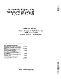 TM100545-2104-PT Manual técnico de reparo da colheitadeira John Deere 3520, 3522 PT (TM100545)