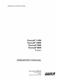 Case IH Farmall 110N, 100N, 90N, 80N tractor pdf manual del operador - Case IH manuales - CASE-48042335-EN