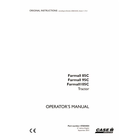 CASE-47604404 Case IH Farmall 85C, 95C, 105C tractor pdf operator's manual