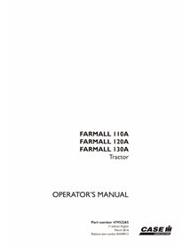 Case IH Farmall 110A, 120A, 130A tractor pdf manual del operador - Case IH manuales - CASE-47952265-EN