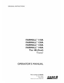 Case IH Farmall 110A, 120A, 130A, 140A Tier 4B tractor pdf manual del operador - Case IH manuales - CASE-51490496-EN