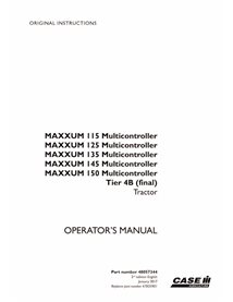 CASE-48057344 Case IH MAXXUM 115, 125 , 135, 145 , 150 Multicontroller Tier 4B tractor pdf operator's manual