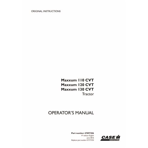 CASE-47897206 Case IH MAXXUM 110, 120, 130 CVT tracteur pdf manuel d'utilisation