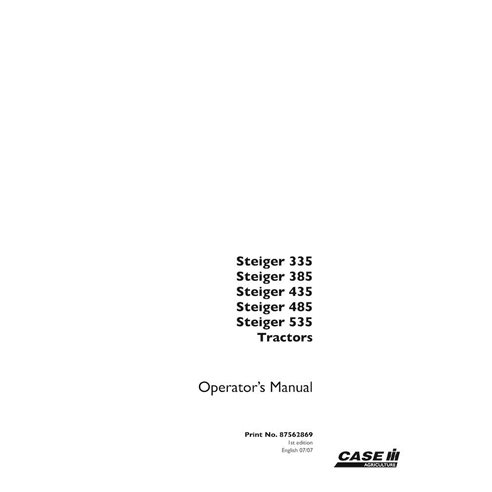 Case IH Steiger 335, 385, 435, 485, 535 tracteur manuel d'entretien pdf - Case IH manuels - CASE-87562869-EN