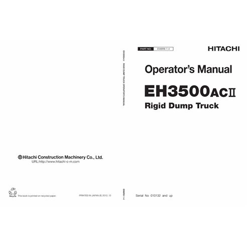 HITACHI-EM8R814 Hitachi 3500AC2 rigid dump truck pdf operator's manual
