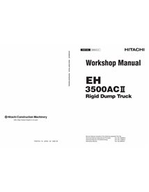 Hitachi 3500AC2 rigid dump truck pdf workshop service manual  - Hitachi manuals - HITACHI-W8R8E01-EN