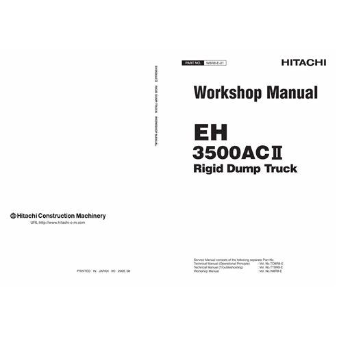 Hitachi 3500AC2 camion à benne basculante rigide pdf manuel d'entretien d'atelier. - Hitachi manuels - HITACHI-W8R8E01-EN