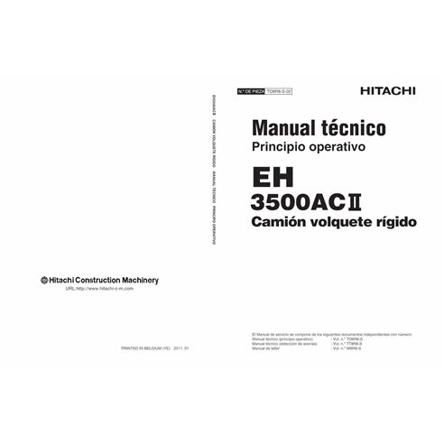 Camión volquete rígido Hitachi 3500AC2 pdf principio operativo manual técnico ES - Hitachi manuales - HITACHI-TO8R8S02-ES