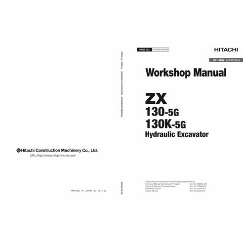 Hitachi 130-5G, 130K-5G pelle pdf manuel d'entretien d'atelier - Hitachi manuels - HITACHI-WDAGEN00-EN