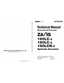 Hitachi 160LC-3, 180LC-3, 180LCN-3 pelle pdf principe de fonctionnement manuel technique FR - Hitachi manuels - HITACHI-TO1TE...