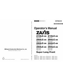 Hitachi 210LC, 250LC, 290LC, 350LC 5N, 6N escavadeira pdf manual do operador - Hitachi manuais - HITACHI-ENMDC1NASL11-EN