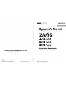 Hitachi 470LC-5B, 670LC-5B, 870LC-5B excavator pdf operator's manual  - Hitachi manuals - HITACHI-ENMJAANA12-EN