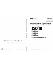 Hitachi 470LC-5B, 670LC-5B, 870LC-5B escavadeira pdf manual do operador ES - Hitachi manuais - HITACHI-ESMJAANA12-ES