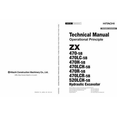 HITACHI-TOJAAEN01 Hitachi 470LC-5B, 670LC-5B, 870LC-5B excavator pdf operational principle technical manual