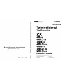 Hitachi 470LC-5B, 670LC-5B, 870LC-5B escavadeira pdf manual técnico de solução de problemas - Hitachi manuais - HITACHI-TTJAA...