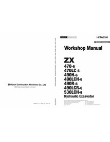HITACHI-WJAG50EN00 Hitachi 470-6, 470LC-6, 490H-6 490LCH-6, 490R-6, 490LCR-6, 530LCH-6 excavadora manual de servicio de talle...