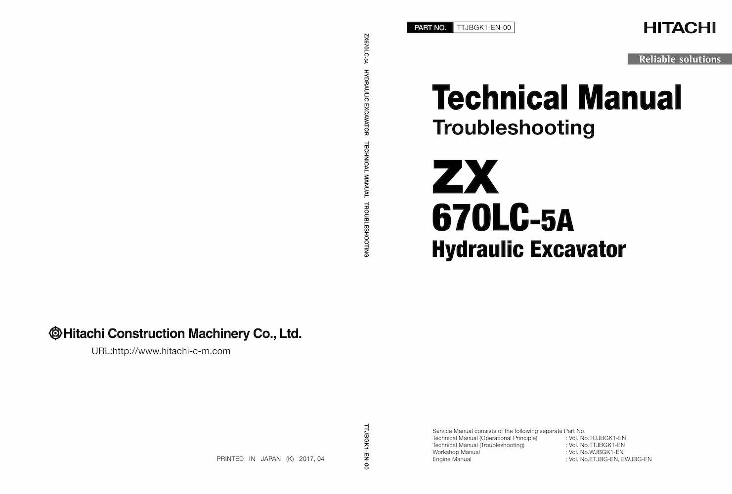 Hitachi 670LC5A excavator pdf troubleshooting technical manual