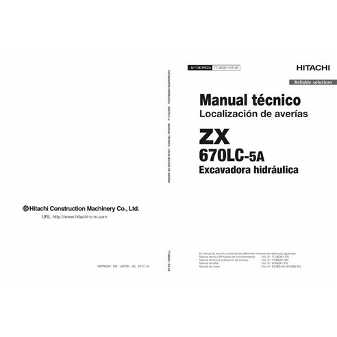 Hitachi 670LC-5A excavator pdf troubleshooting technical manual ES