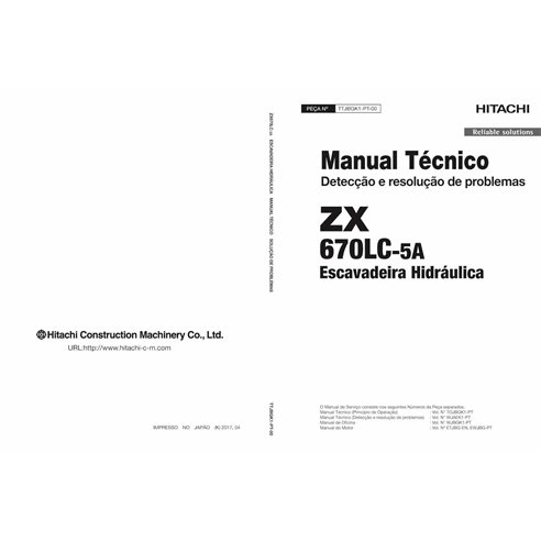 Hitachi 670LC-5A excavator pdf troubleshooting technical manual PT