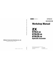 Hitachi 670LC-5B, 670LCH-5B, 670LCR-5B excavator pdf workshop service manual 