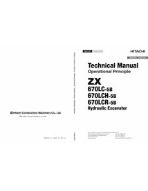 Hitachi 670LC-5B, 670LCH-5B, 670LCR-5B escavadeira pdf princípio operacional manual técnico - Hitachi manuais - HITACHI-TOJBA...