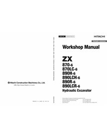 Hitachi 870-6, 890H-6, 890R-6 excavator pdf workshop service manual  - Hitachi manuals - HITACHI-WJBL40EN00-EN