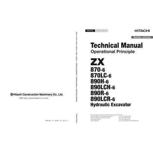 HITACHI-TOJBL40EN00 Hitachi 870-6, 890H-6, 890R-6 excavadora pdf manual técnico de principio operativo