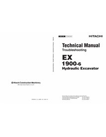 Manuel technique de dépannage de pelle Hitachi EX1900-6 pdf - Hitachi manuels - JD-TT18KE00-EN