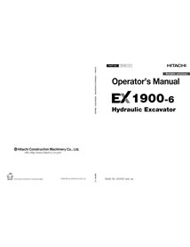 Manual do operador da escavadeira Hitachi EX1900-6 pdf - Hitachi manuais - JD-EM18K18-EN