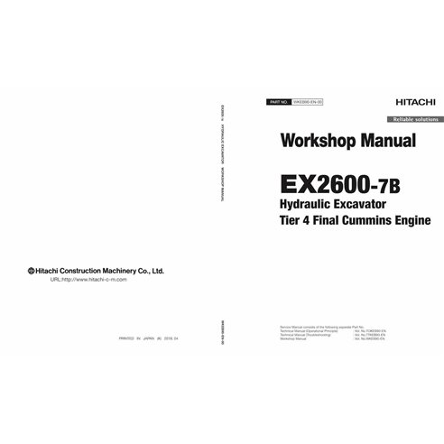Hitachi EX2600-7B excavadora pdf manual de servicio de taller - Hitachi manuales - HITACHI-WKEB90EN00-EN