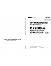 Hitachi EX2600-7B excavator pdf troubleshooting technical manual  - Hitachi manuals - HITACHI-TTKEB90EN00-EN