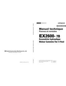 Hitachi EX2600-7B escavadeira pdf manual técnico de solução de problemas FR - Hitachi manuais - HITACHI-TTKEB90FR00-FR