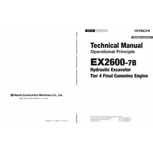 HITACHI-TOKEB90EN00 Hitachi EX2600-7B excavadora pdf principio operativo manual técnico