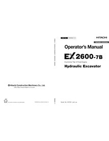 Hitachi EX2600-7B excavator pdf operator's manual  - Hitachi manuals - HITACHI-ENMKEB13-EN