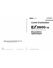 Manual do operador da escavadeira Hitachi EX2600-7B pdf FR - Hitachi manuais - HITACHI-FRMKEB12-FR