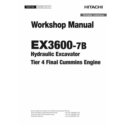Hitachi EX3600-7B manuel d'entretien de l'atelier de l'excavatrice pdf - Hitachi manuels - HITACHI-WKFB91EN01-EN