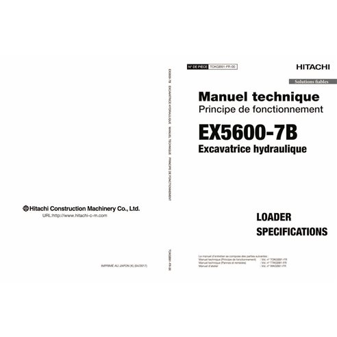 Hitachi EX5600-7B escavadeira pdf princípio operacional manual técnico FR - Hitachi manuais - HITACHI-TOKGB91FR00