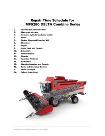 Massey Ferguson MF DELTA 9280 combine harvester repair time schedule - Massey Ferguson manuals - MF-D3112900M2
