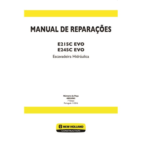New Holland E215C EVO, E245C EVO excavator pdf service manual PT