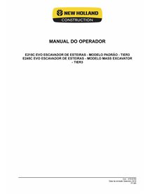 New Holland E215C EVO, E245C EVO excavator pdf operator's manual PT