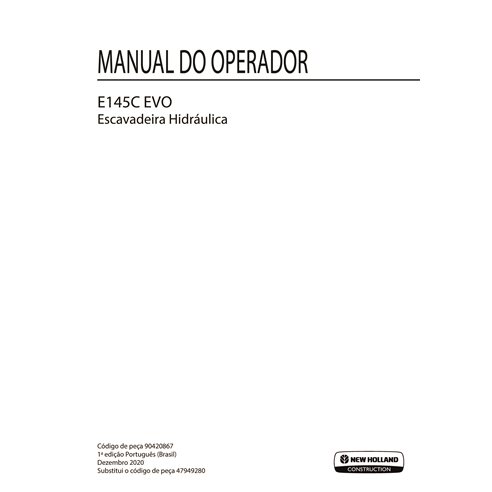 New Holland E145C EVO excavator pdf operator's manual PT