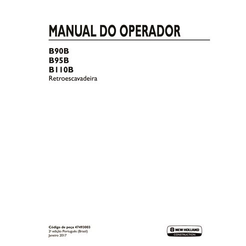 New Holland B90B, B95B, B110 backhoe loader pdf operator's manual PT
