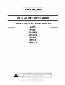 New Holland B90B, B95B, B110 backhoe loader pdf operator's manual ES