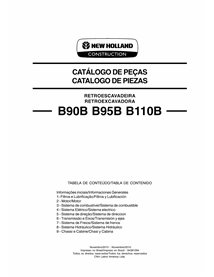 New Holland B90B, B95B, B110 backhoe loader pdf parts catalog