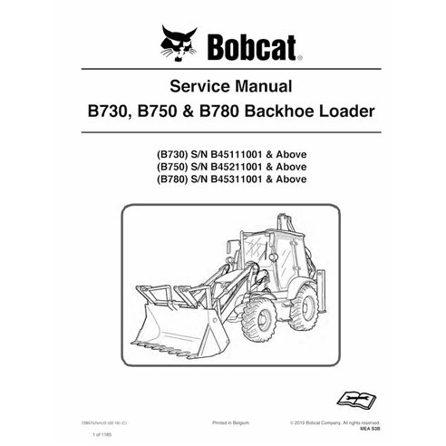 Bobcat B730, B750, B780 backhoe loader pdf service manual 