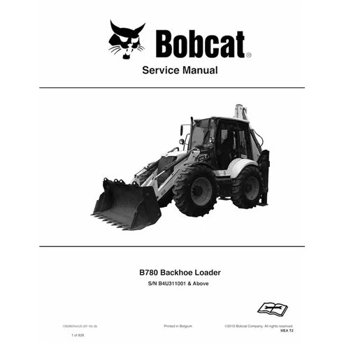 Bobcat B780 backhoe loader pdf service manual 