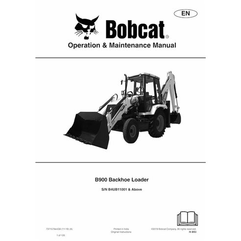 Bobcat B900 backhoe loader pdf operation and maintenance manual 